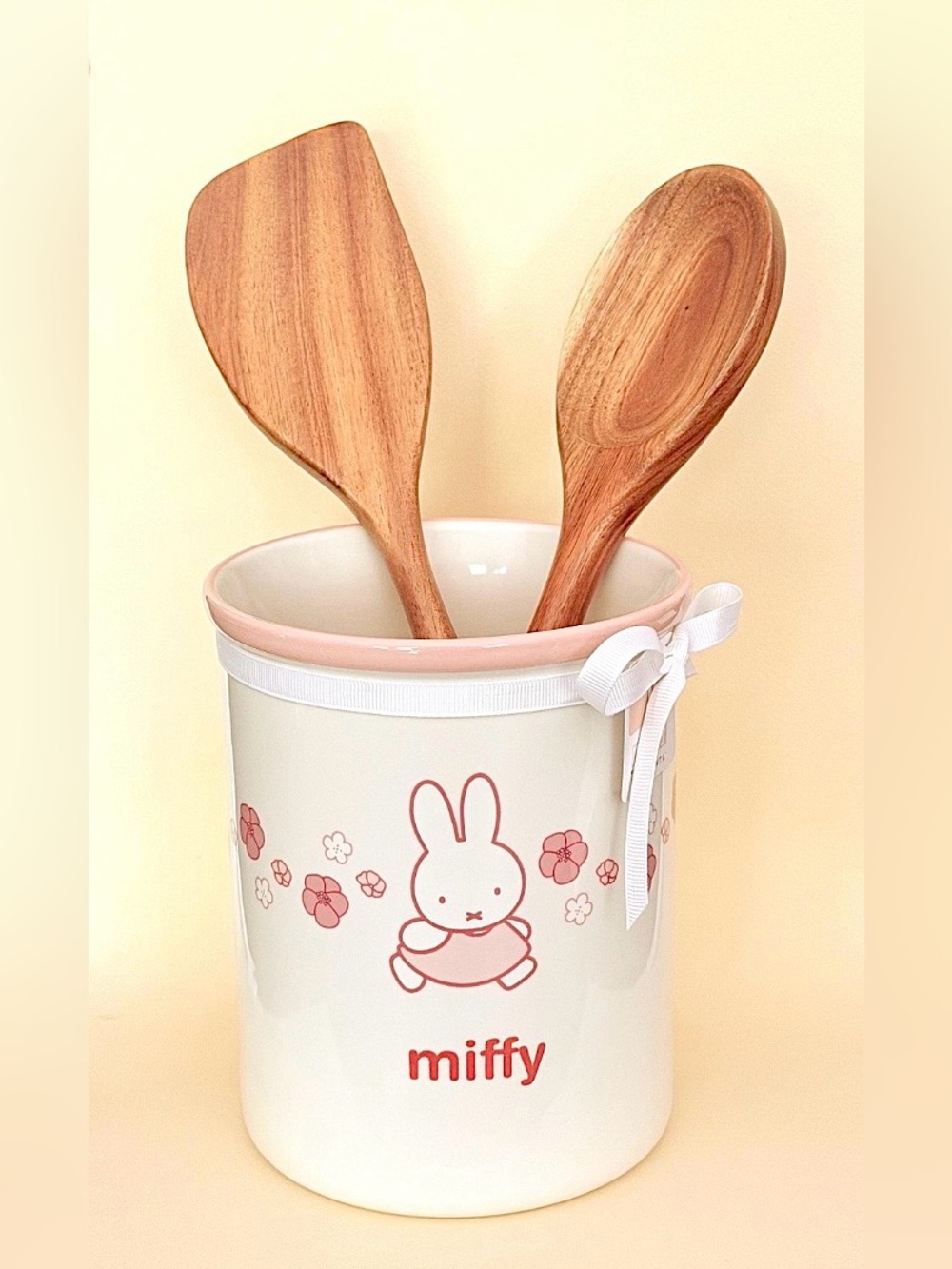 miffy Pink and White Ceramic Utensils Holder